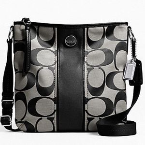 Coach Signature Stripe Crossbody Bag
